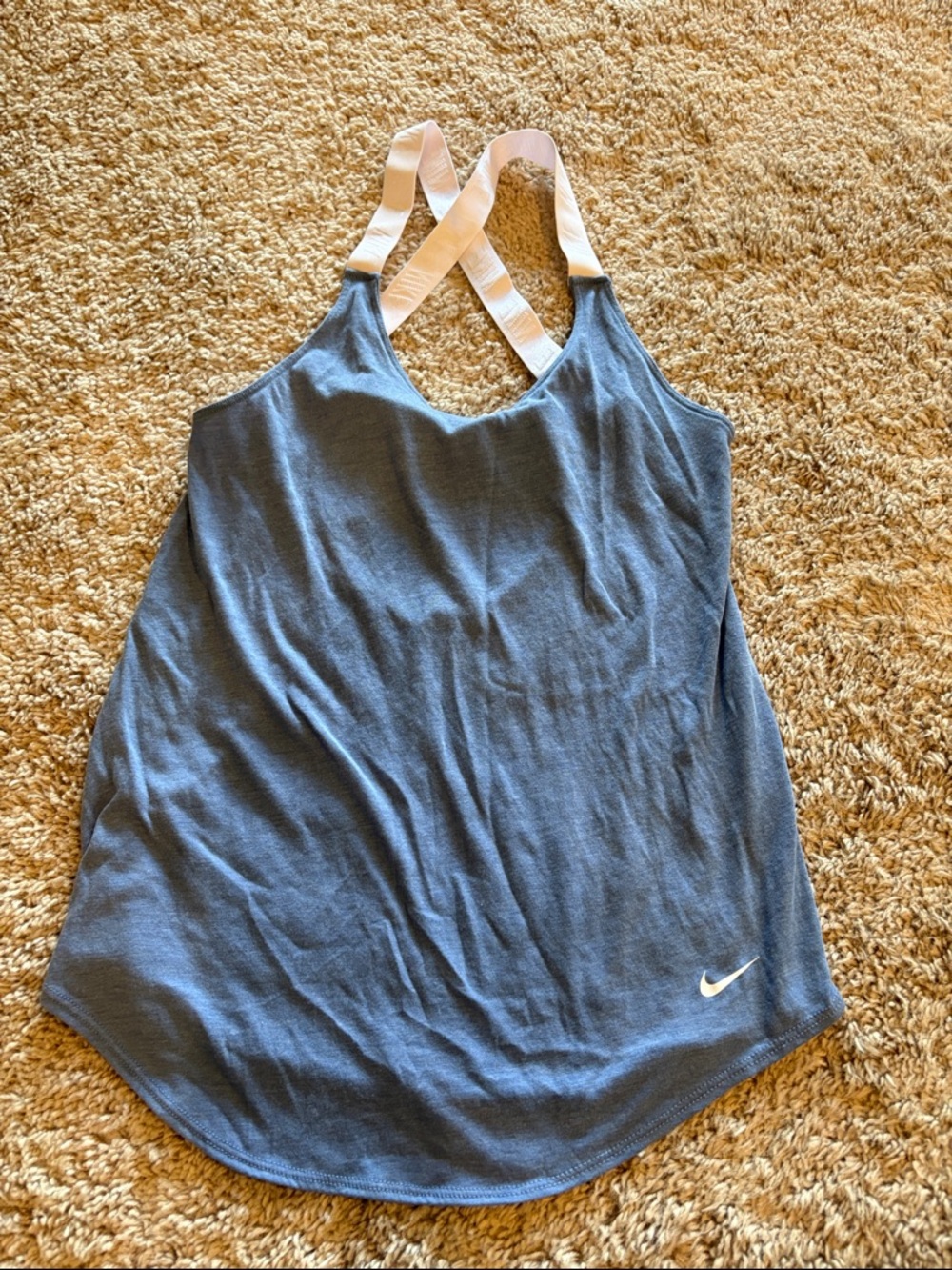 Nike Women's Slate Blue Tank with White Crossback Straps